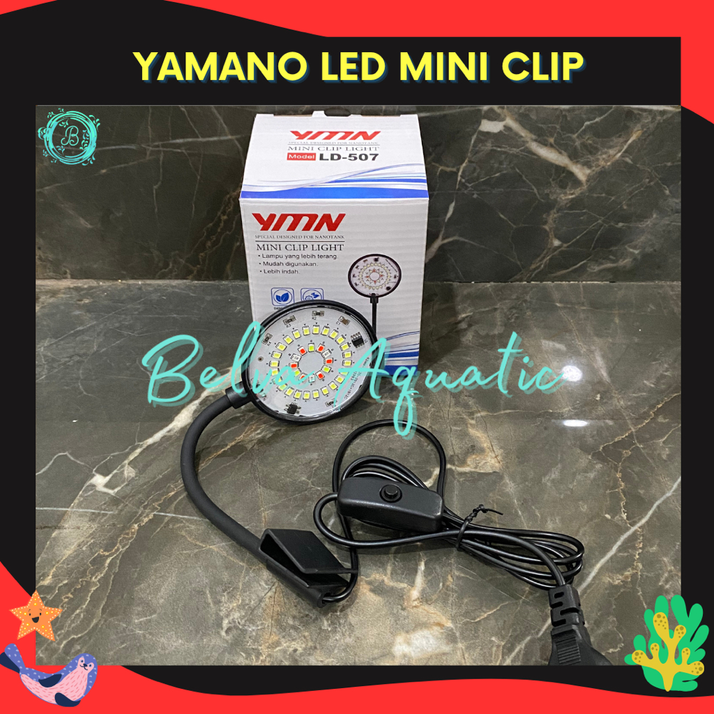 LED JEPIT AQUARIUM KECIL YAMANO LED 5 WATT Lampu Jepit Aquarium Bisa Ganti Warna