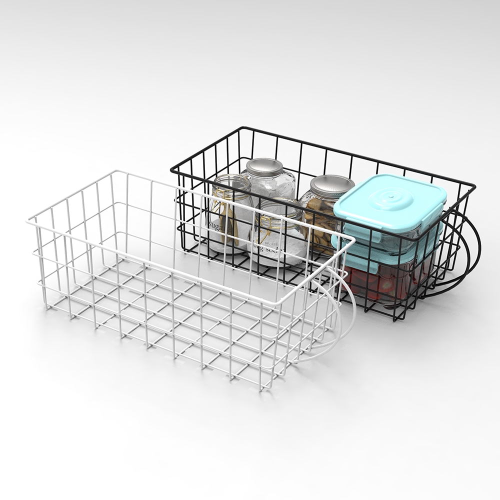 keranjang kotak ram besi /  Storage Box Keranjang Organizer Basket Penyimpanan Putih Besi