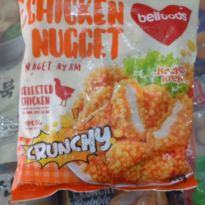 

BELFOODS Favorit Love Chicken Nugget Crunchy 500 gram Naget Ayam 500gr