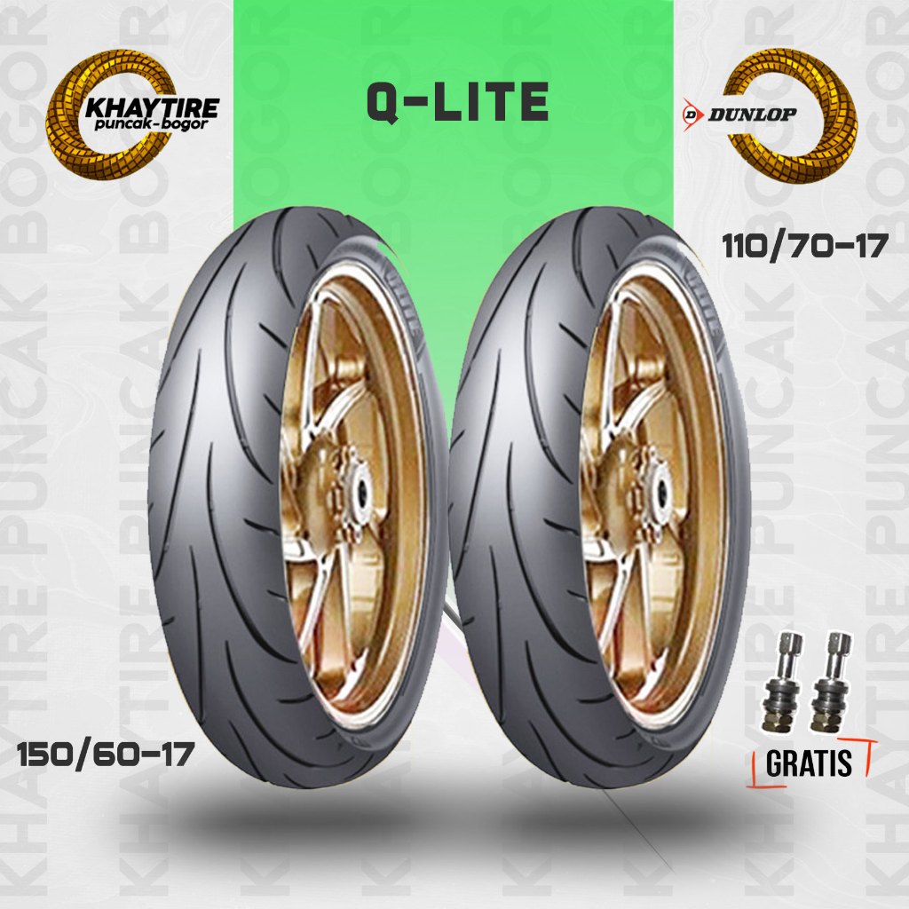 Sepasang Ban Motor Sport - DUNLOP Q-LITE 110/70 + 150/60 Ring 17