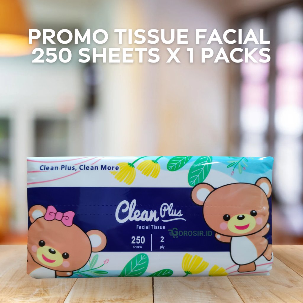 promo tissue Clean Plus facial 250 sheets
