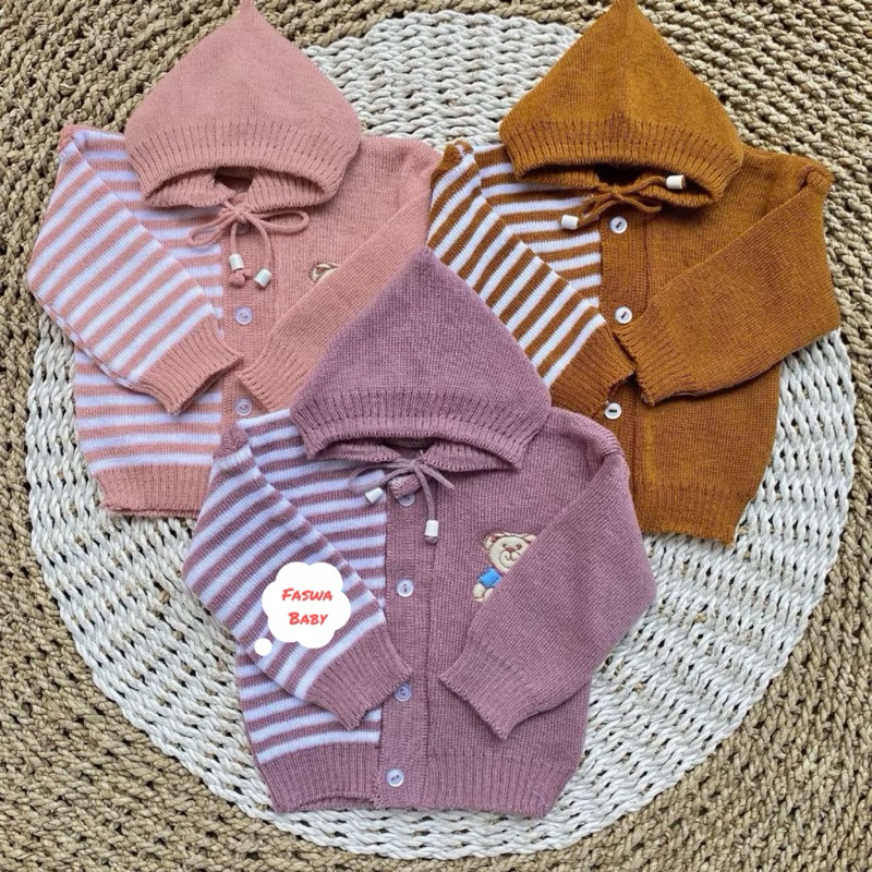 Jaket Rajut Bayi Sweater Bayi 0-6 Bulan