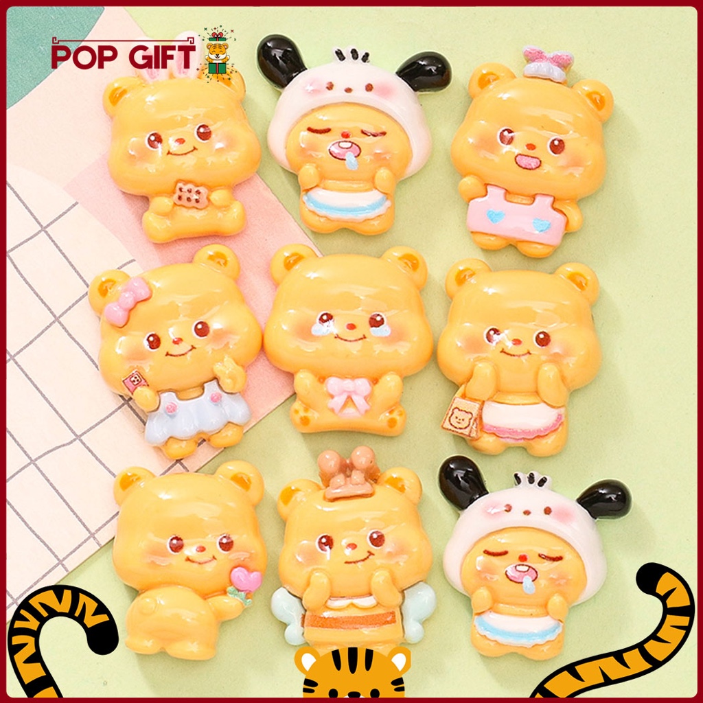 

PG Stiker 3D Resin Clay DIY Botol Gantungan Kunci JIbbitz Jepitan Rambut Motif Butter Bear Kuning