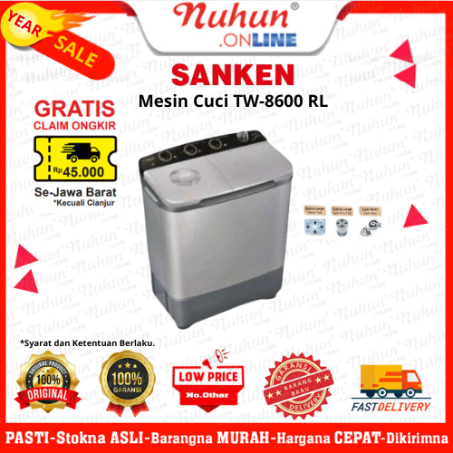 Sanken Mesin cuci 2 Tabung TW-8600