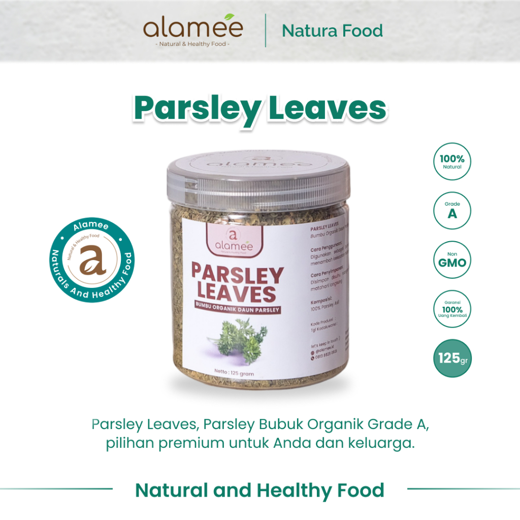 

ALAMEE Parsley Kering Daun Peterseli Dried Persley Flakes Leaves Bumbu Dapur Garnish 125gr