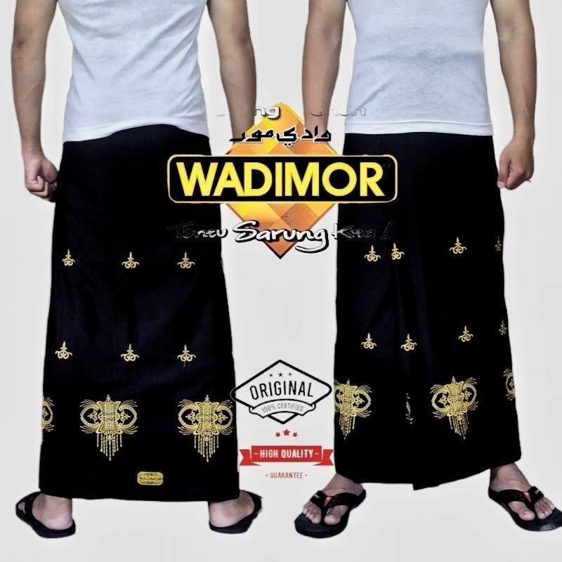 Sarung Wadimor Bordir Hitam Motif Pria Dewasa Pintu Aceh