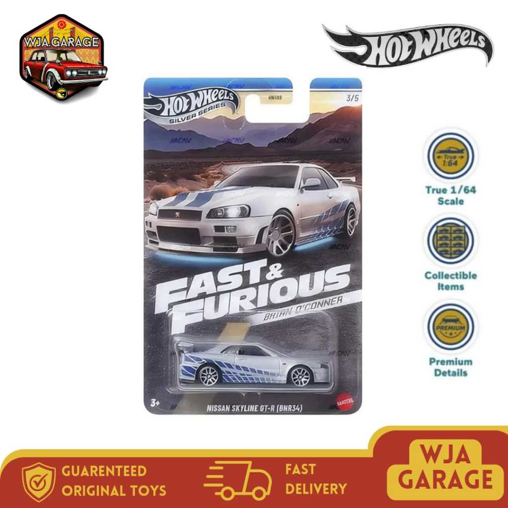 Hot Wheels Nissan Skyline GT R BNR R34 Fast Furious Brian Oconner