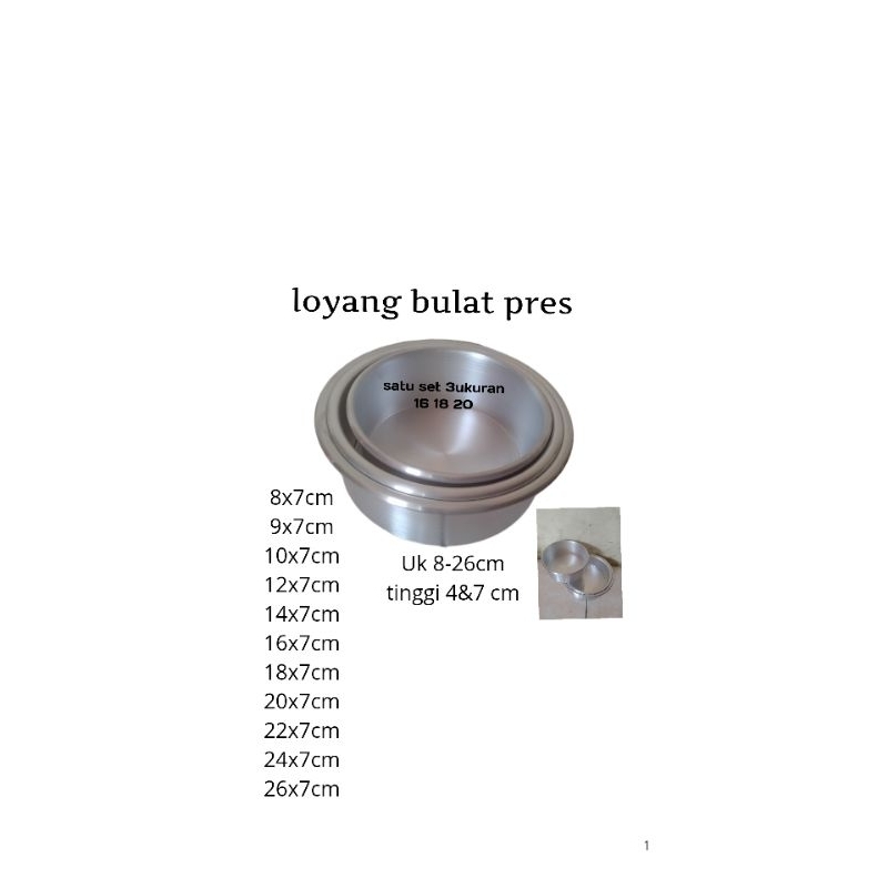 Loyang mini cake/Loyang Korean cake/Loyang bulat tanpa sambungan