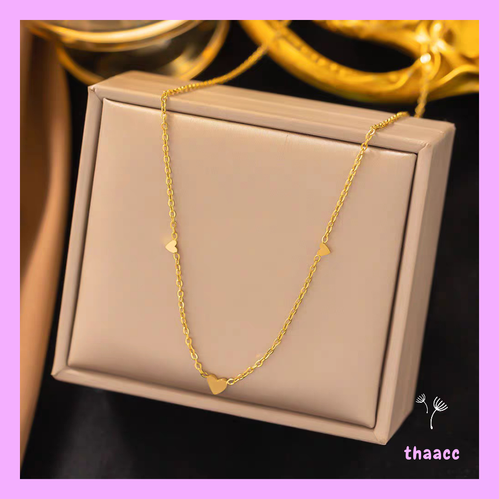 Kalung titanium fashion korea love twin simple