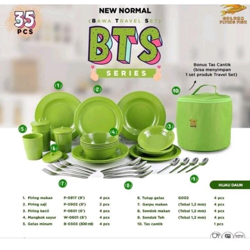 Melamin Set BTS Travel 35 pcs