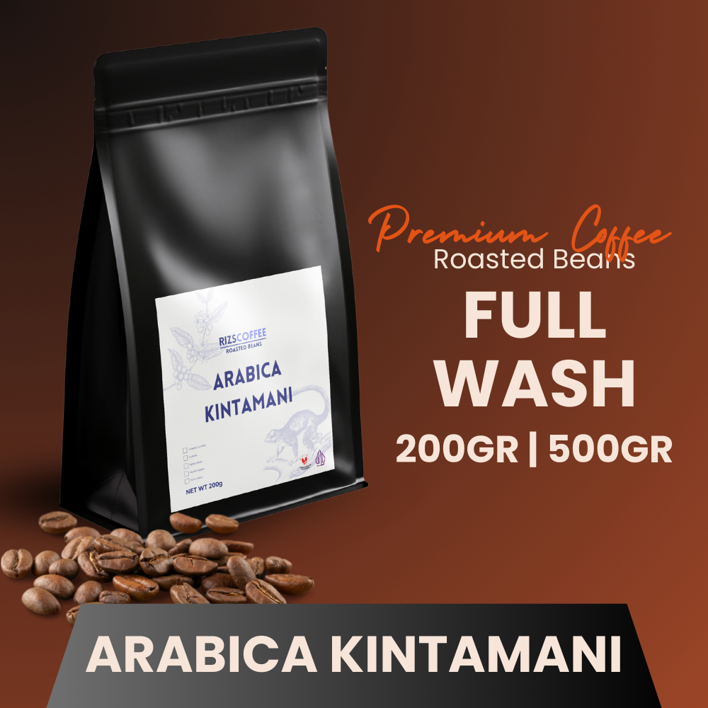 

Rizscoffe Kopi Kintamani Arabika Full Wash Proses Arabica Kintamani Asli 200 500 gram Biji dan Bubuk