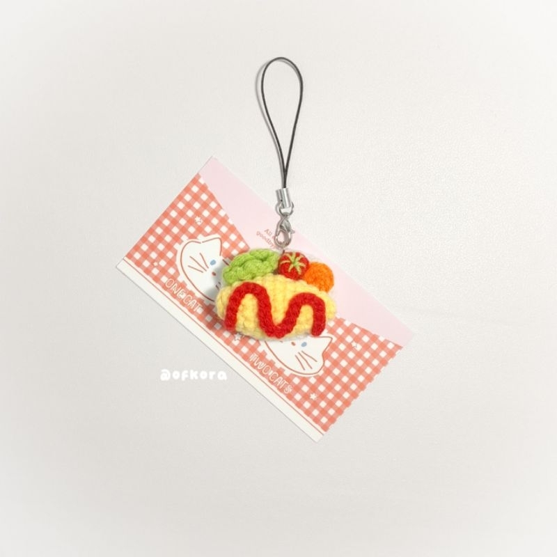 omurice crochet keychain | japanese omelette crochet keychain | omurice bagcharm | gift ideas