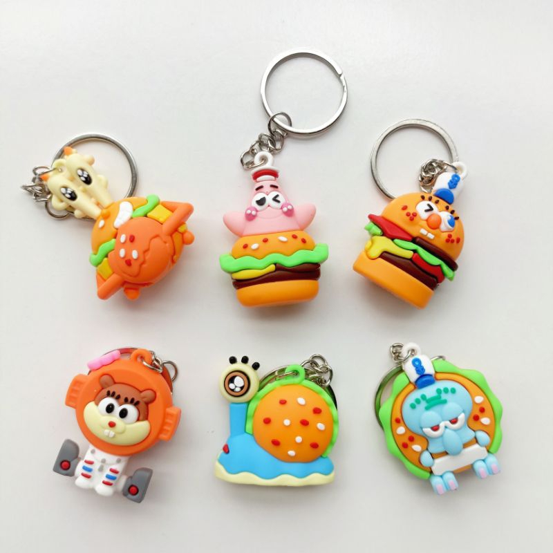 WISHLOVE | GANTUNGAN KUNCI KARAKTER SPONGEBOB / KEYCHAIN RUBBER SPONGEBOB