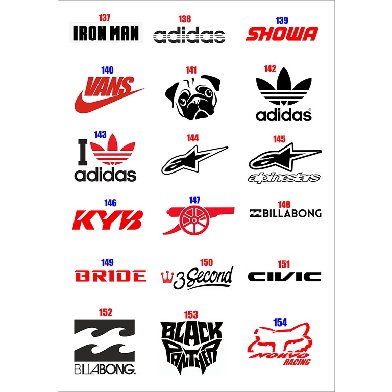 

paket stiker cutting isi 7 pcs sticker murah