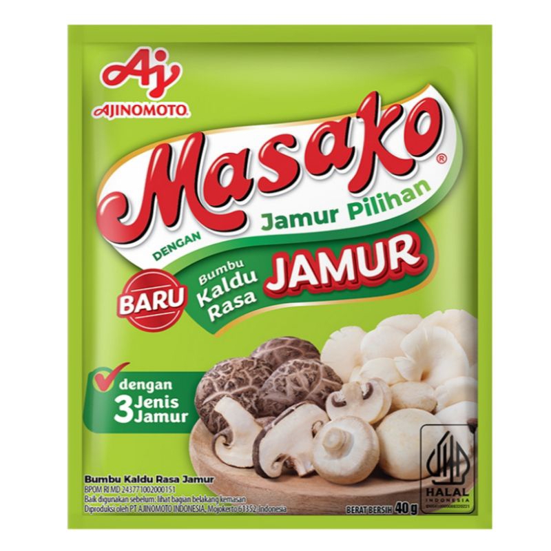 

Masako Bumbu Kaldu Rasa Jamur Sachet 40 g