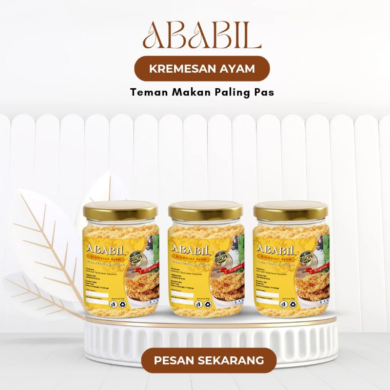 

Paket Hemat 2 pcs - Kremesan Ayam Ababil (ORIGINAL) 350 gram