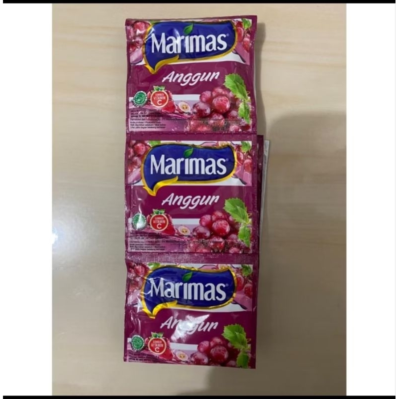 

minuman serbuk marimas rasa Anggur kemasan 1renceng isi 10Pcs