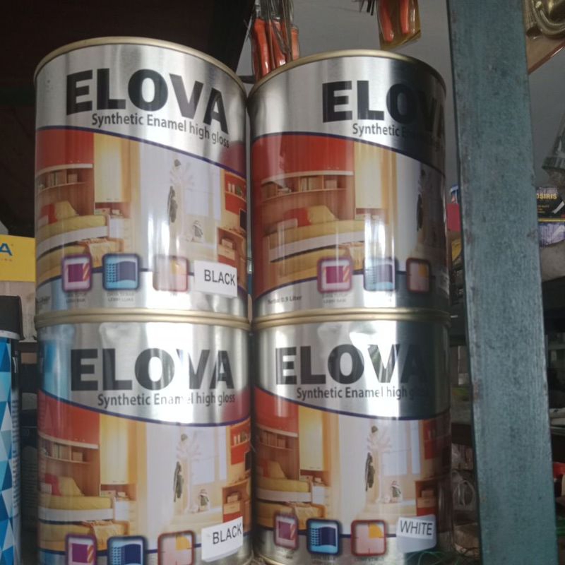 

cat minyak ELOVA putih dan hitam 1KG