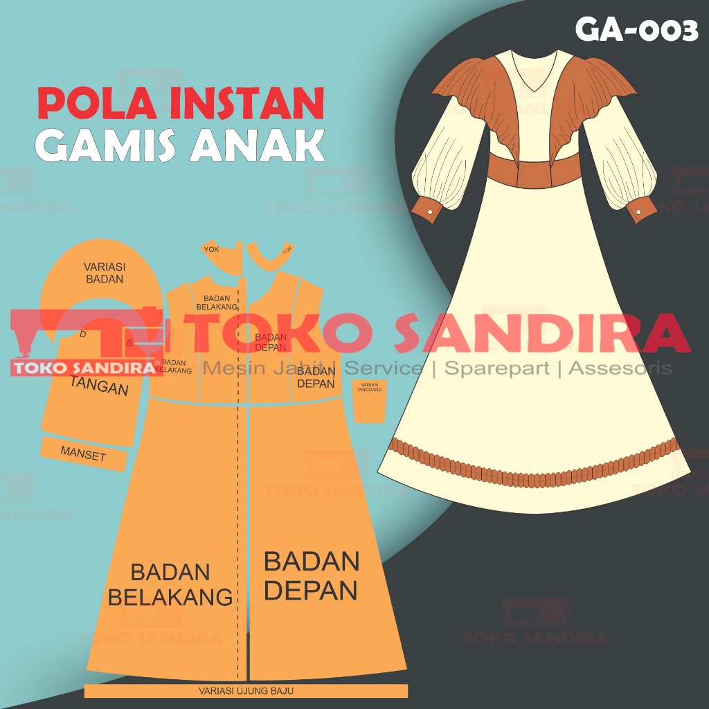 pola gamis anak/pola instan gamis anak/pola gamis maksi/pola instan murah/pola gamis dress/pola jahi