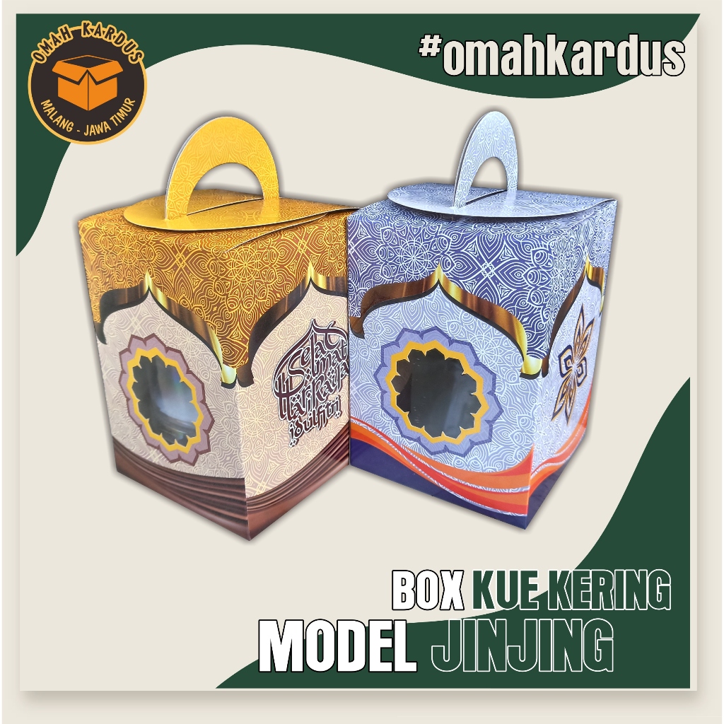 

box kuker jinjing 14x14x20 cm duplex BOX KOTAK KUE KERING 500gr isi 3 tumpuk