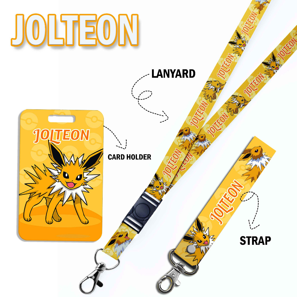 

STRAP LANYARD CARD HOLDER Jolteon pokemon character Gantungan Kunci - Handphone - ID Card