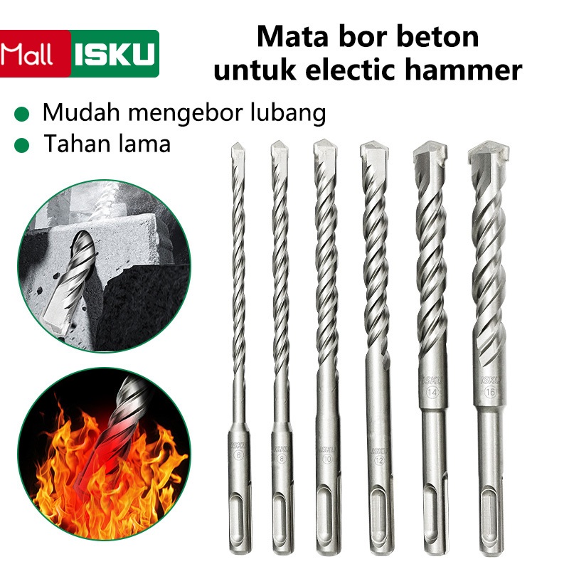ISKU Mata Bor Listrik SDS Plus untuk Beton drill bit sds plus 6 8 10 12 14 16 mm