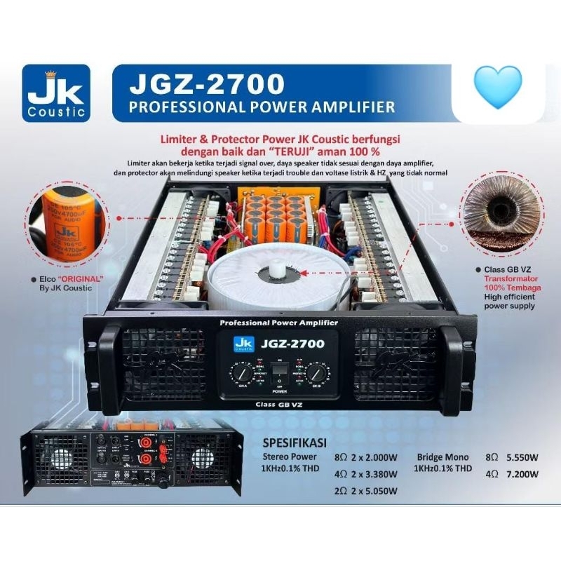 Power JK Coustic JGZ - 2700 / Power JK JGZ2700 Class GB VZ