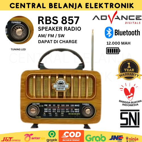 ADVANCE RADIO PORTABLE SPEAKER FM/AM/SW BLUETOOTH 2.5 INCH RBS 857 | ADVANCE RADIO ANTIK