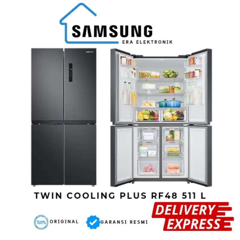 Kulkas Samsung 4 Pintu Multidoor RF48A4000B4 Twin Cooling Plus Inverter 511 L