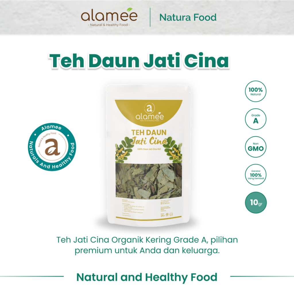 

ALAMEE Teh Jati Cina Teh Daun Senna Leaf Tea Herbal Alami Organik Dried Flower Premium 10gr