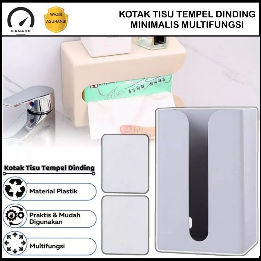 Kotak Tisu Tempel Dinding Minimalis Tissue Box Wadah Gantungan Kertas Selampe Untuk Ruang Tamu Dapur