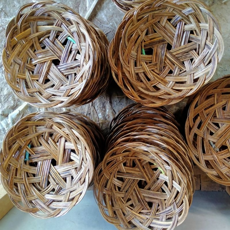 Piring Anyam dari Lidi Kelapa Sudah Bersih - Piring Lidi Anyaman Kuat