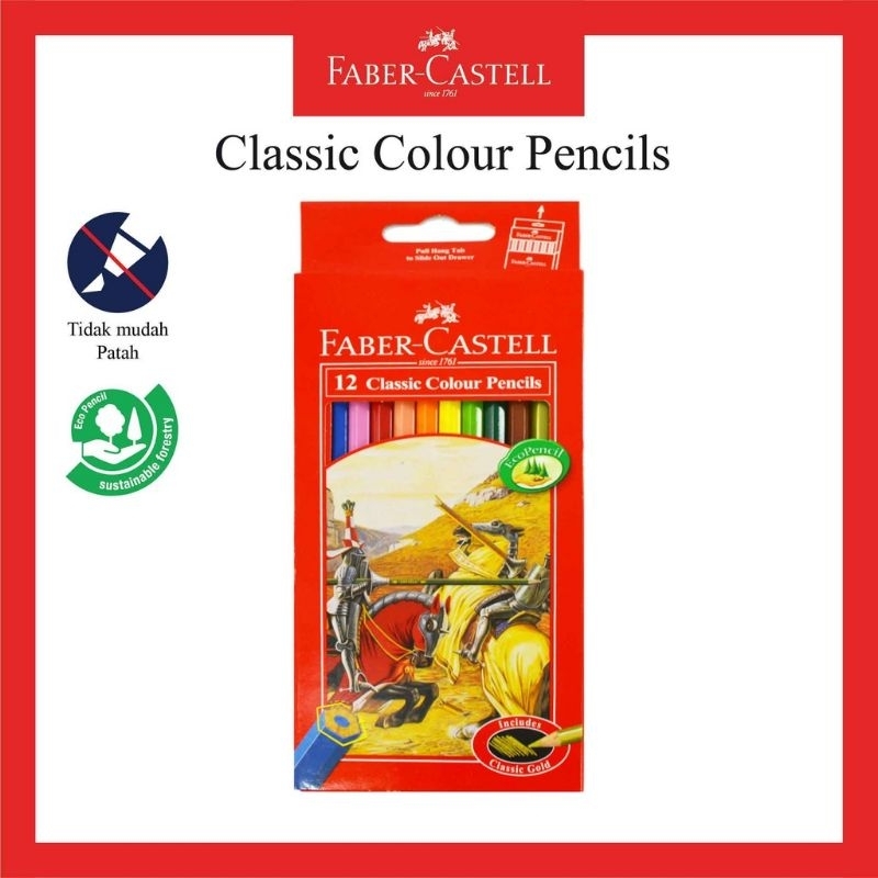 

FABER CASTELL PENSIL WARNA ISI 12 PANJANG / FABER CASTELL ISI 12 panjang classic ORIGINAL