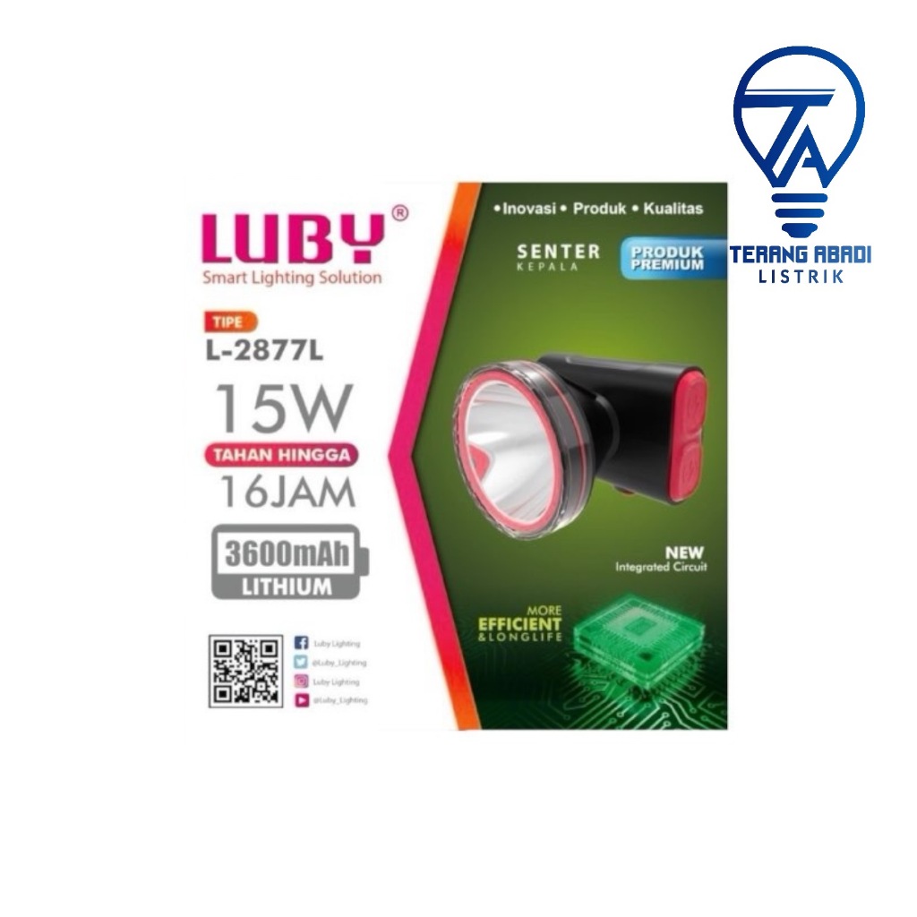 SENTER KEPALA LUBY 2877 (ANTI AIR) 15 W