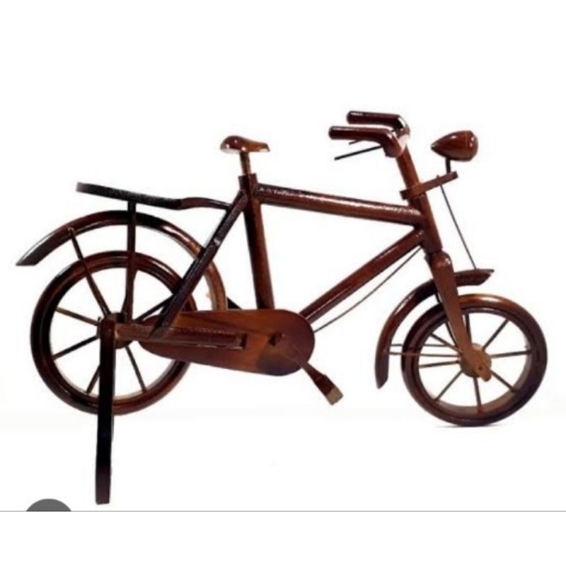 miniatur sepedah kayu jati