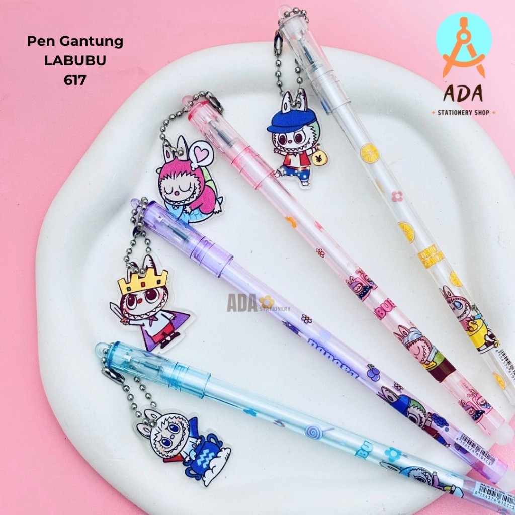 

SET ( 4 pcs) PEN GANTUNG LABUBU 617/ GEL PEN LABUBU/ ISI 4 PULPEN