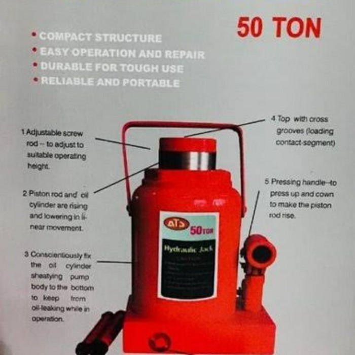 DONGKRAK BOTOL 50 TON MERK ATS MURAH BERKUALITAS