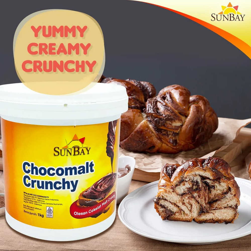 

Sunbay Chocomalt Crunchy 1 Kg - Selai Coklat dengan Malt Krispi