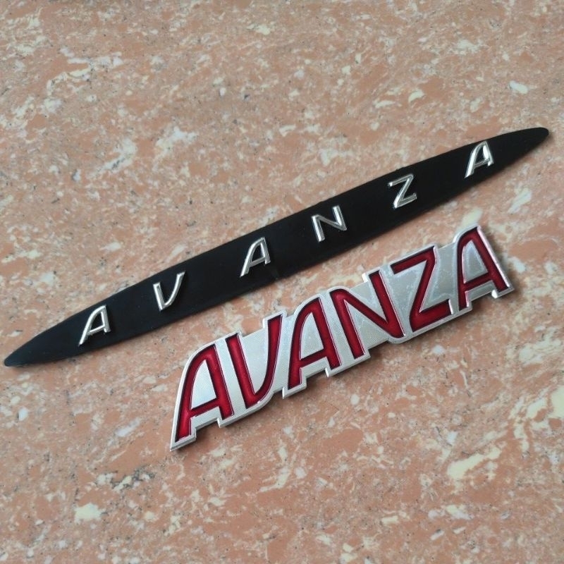 emblem stiker logo toyota avanza plat keras besi warna hitam merah