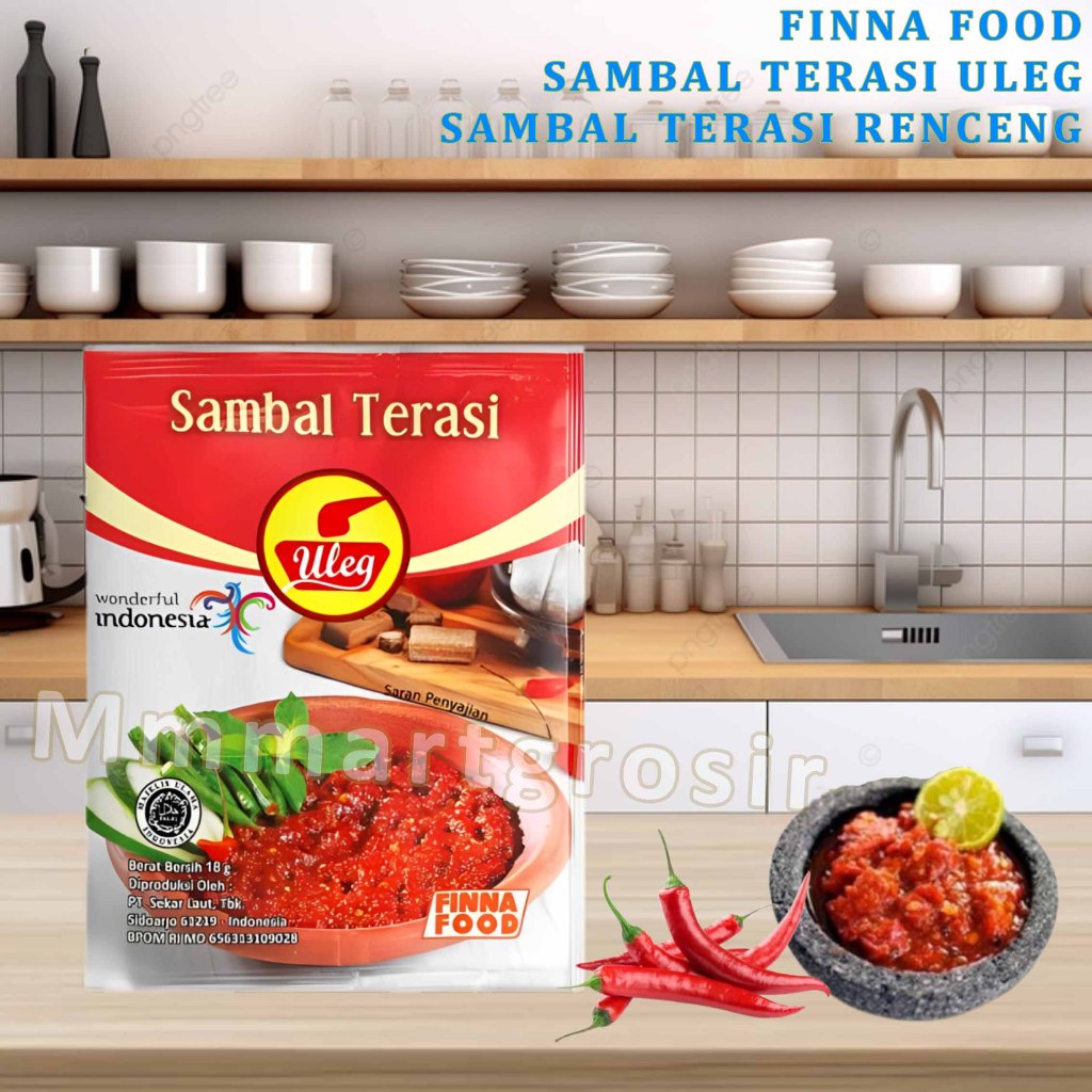 

Finna Food / Sambal Terasi Uleg / Sambal Terasi Sachet / Isi 10 sachet 18gr