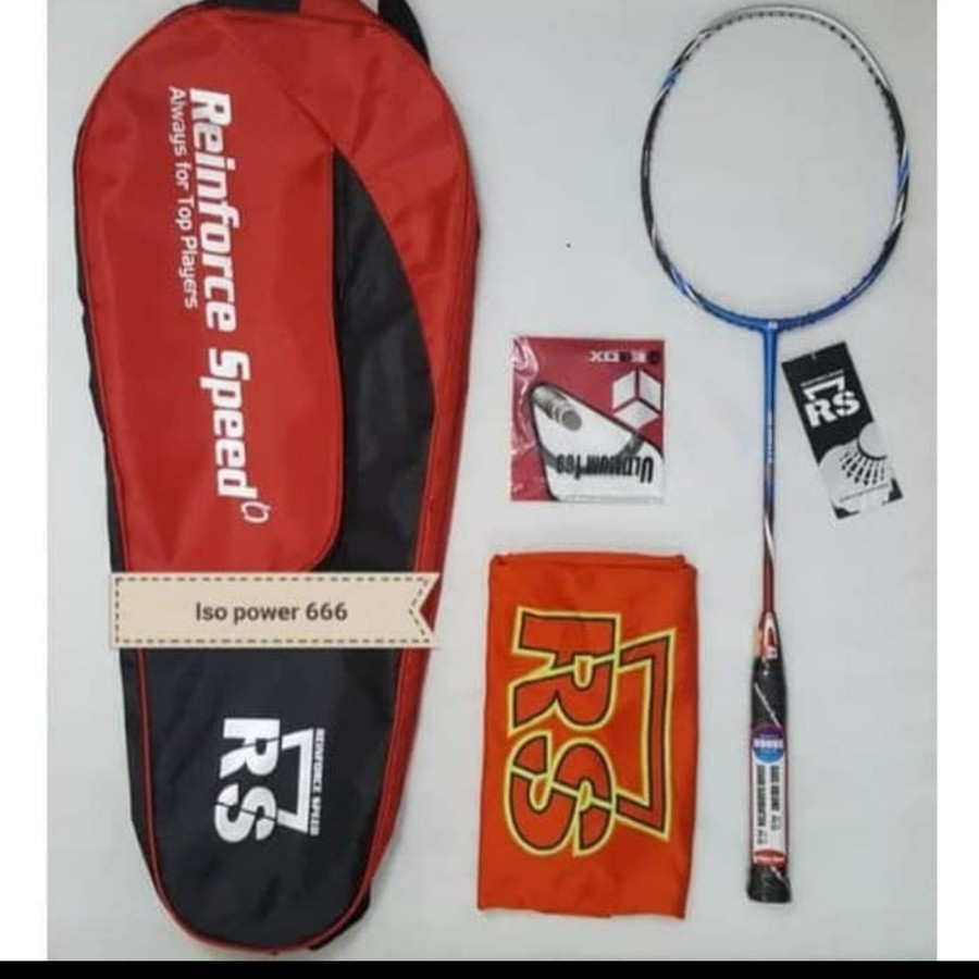 RAKET BADMINTON RS ISO POWER 666 PAKET LENGKAP