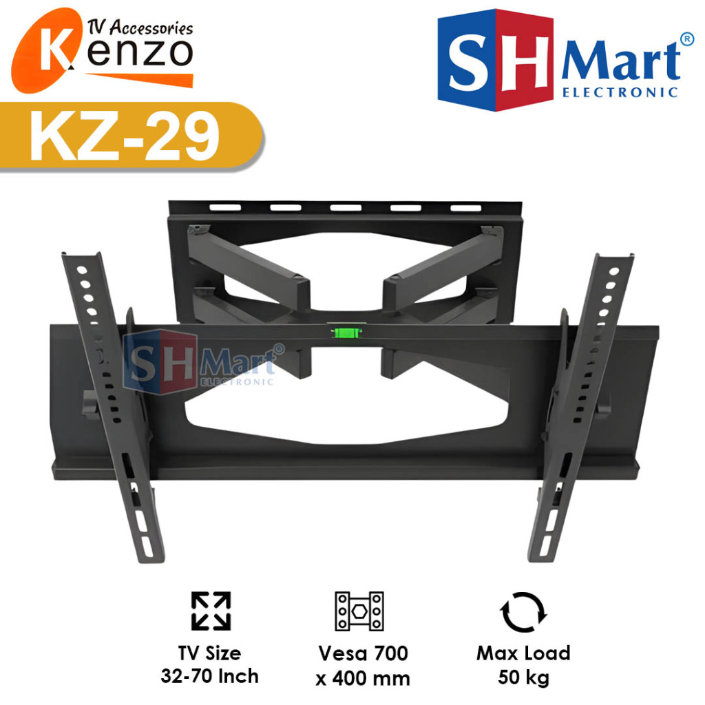BRACKET TV KENZO KZ29 KZ 29 KZ-29 32-70 INCH Breket Swivel 2 Lengan
