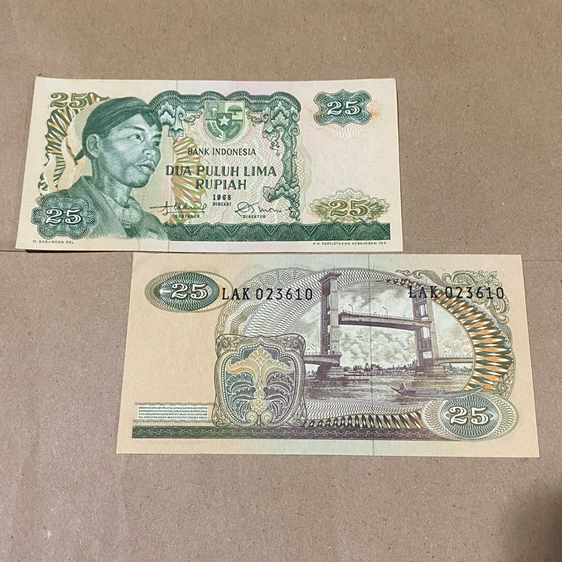 25 RUPIAH SERI SUDIRMAN GRESS 1968