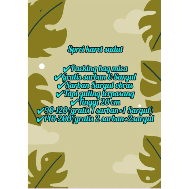 NEW SPREI MOTIF BATIK KARET SUDUT HOMEMADE MOTIF BATIK DAUN OSAKA ROYAL
