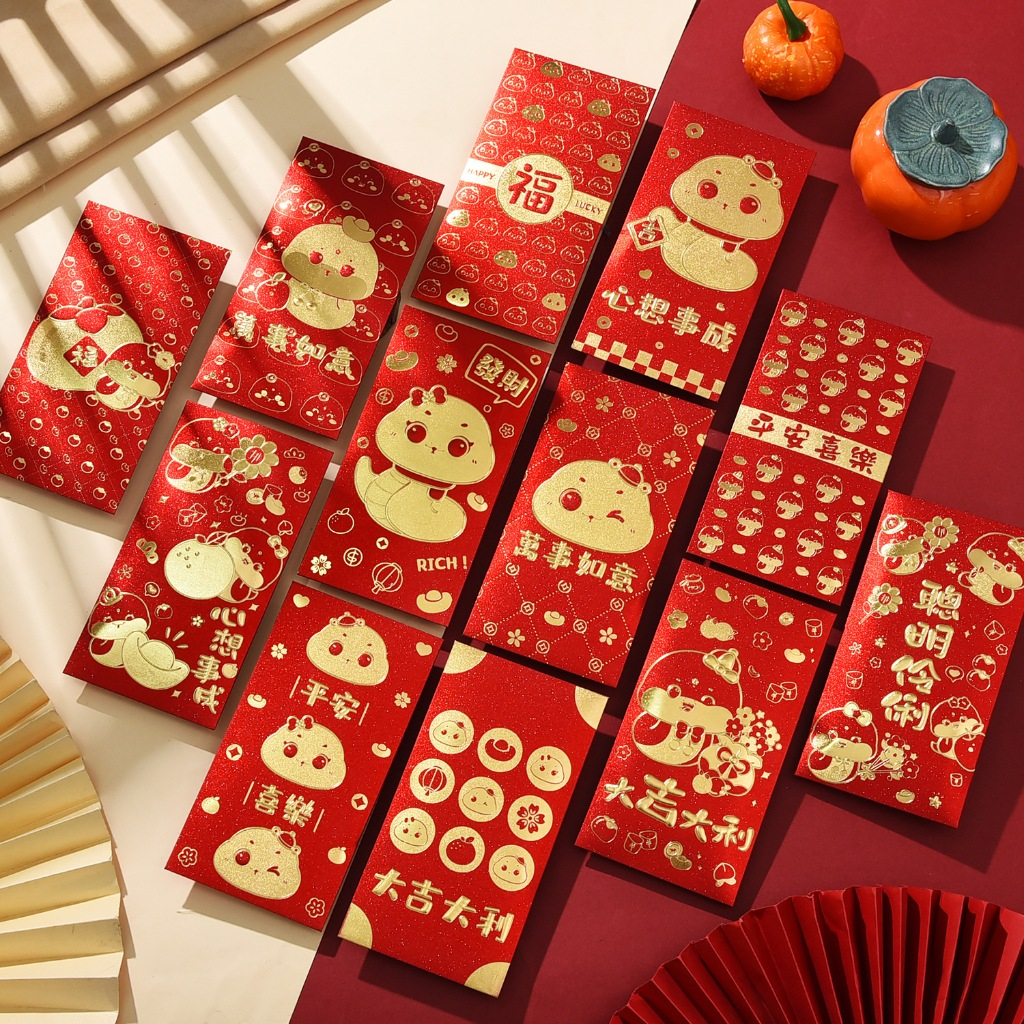 

Angpau Angpao Merah ULAR 2025 snake imlek Fuk KlasikTraditional