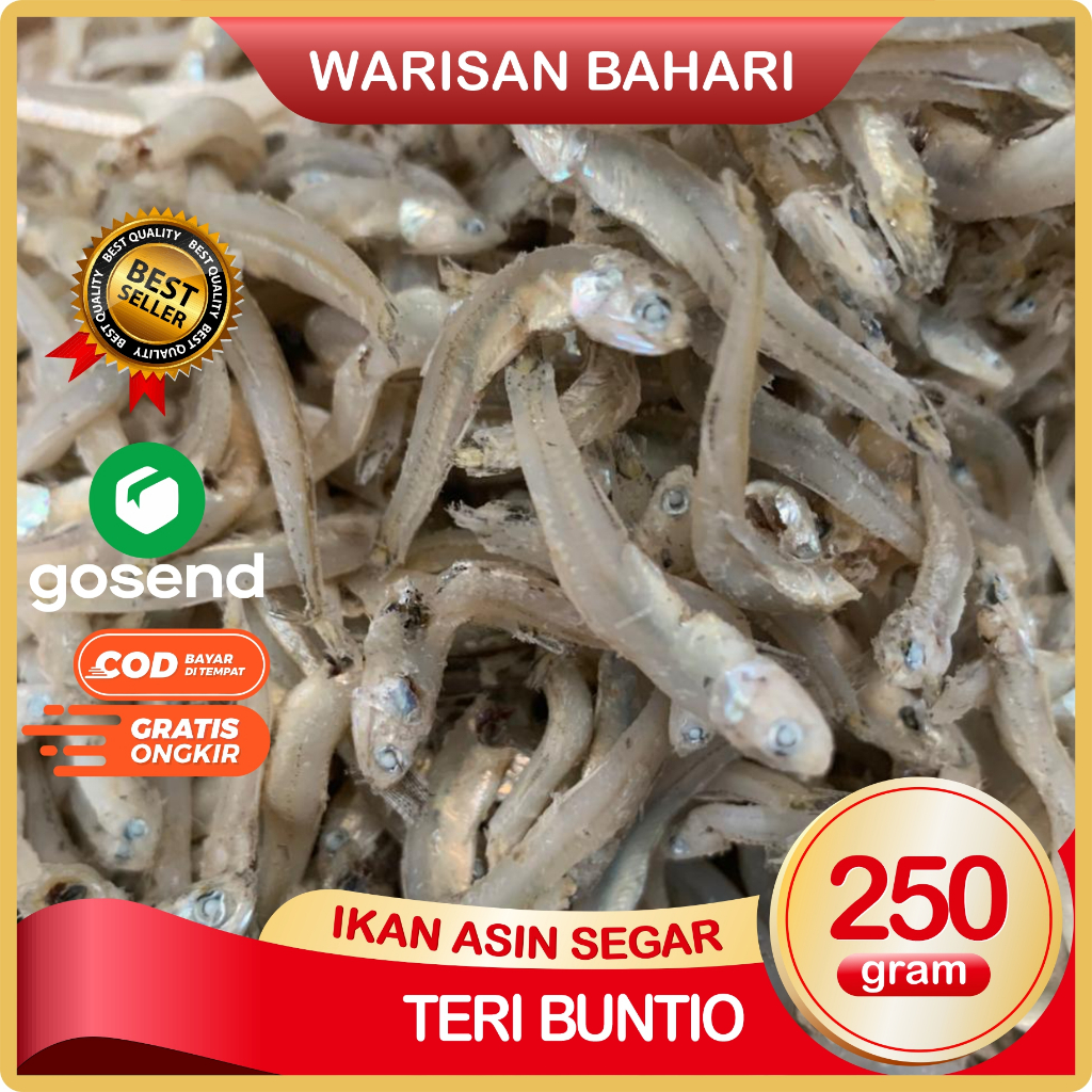 

Teri Buntiao Ikan Asin Teri Super Bersih Segar Dan Fresh 250 Gram