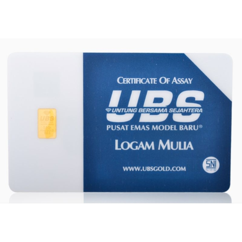 UBS Certificate Of Assay Logam Mulia