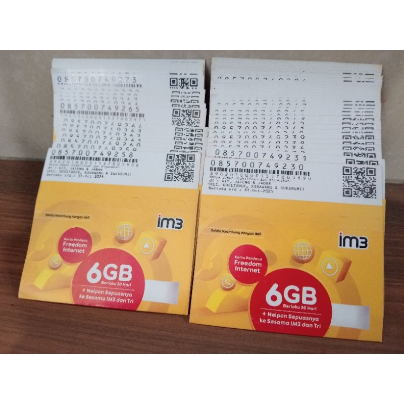 Kartu perdana ori Indosat 6GB + 3GB segel, jawa tengah, DIY, Jawa Timur, Bali, Nusa tenggara expayed