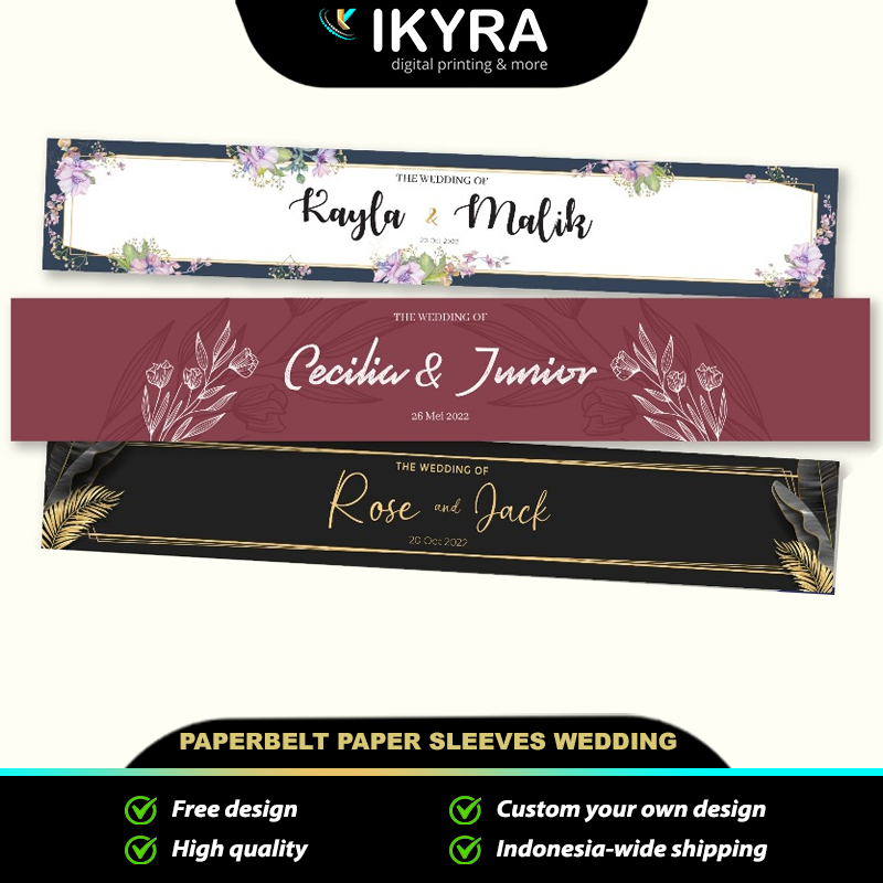 

Paper Belt Wedding Gift Souvenir Pernikahan Hampers Label Segel Box Custom Free Design