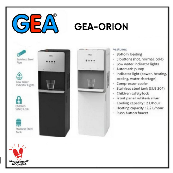 DISPENSER GEA ORION  | DISPENSER GEA GALON BAWAH KOMPRESOR